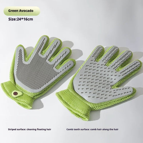 GroomGlove coarse side showing deshedding bristles for detangling