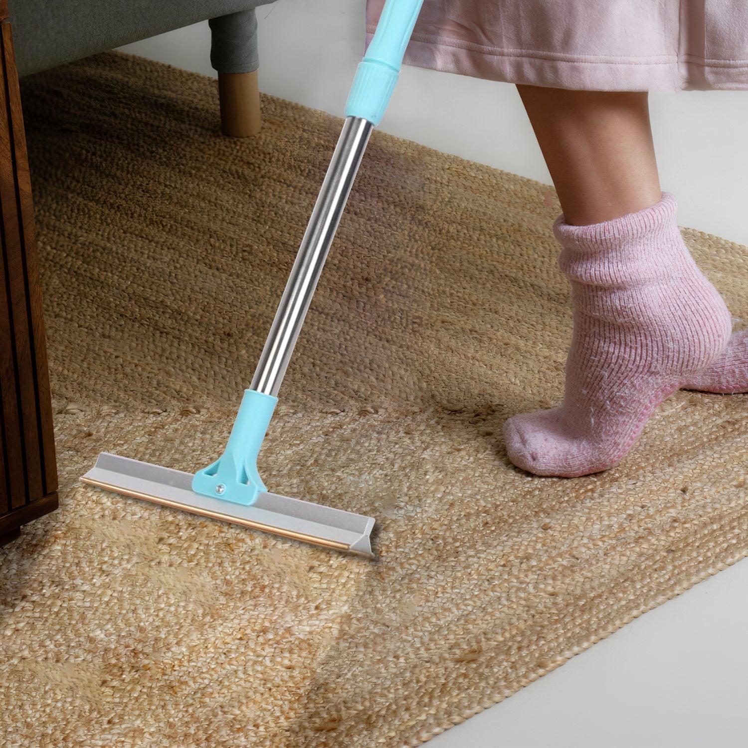 FurSweep used on curtains and drapes for pet hair removal