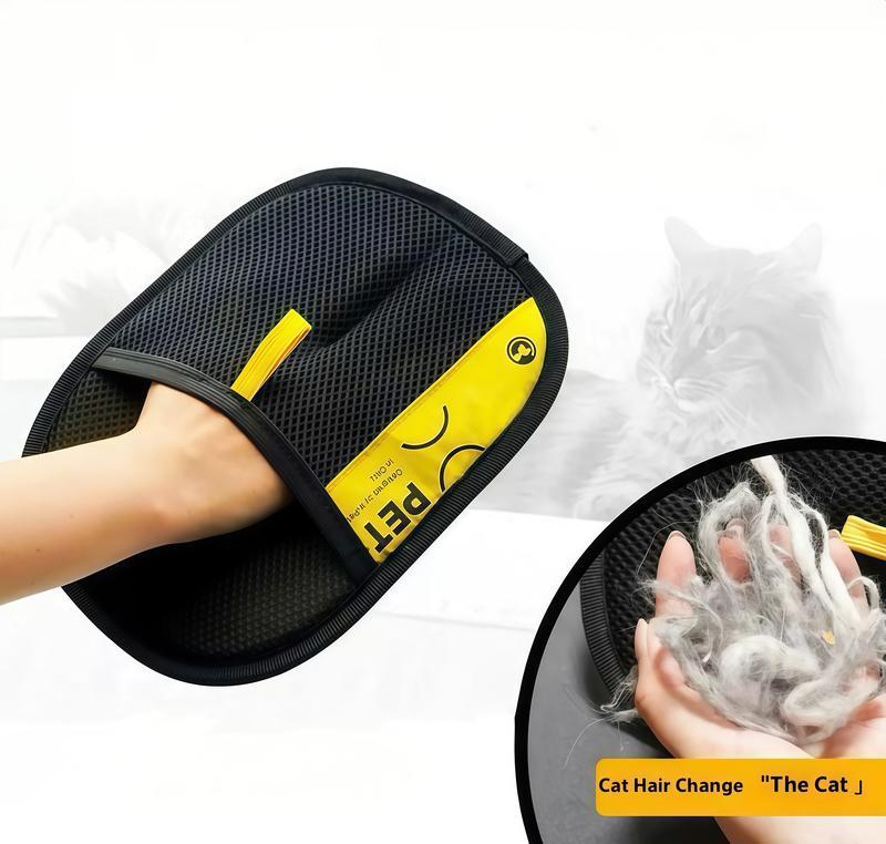 FurGlove pet hair remover - before and after on couch fabric