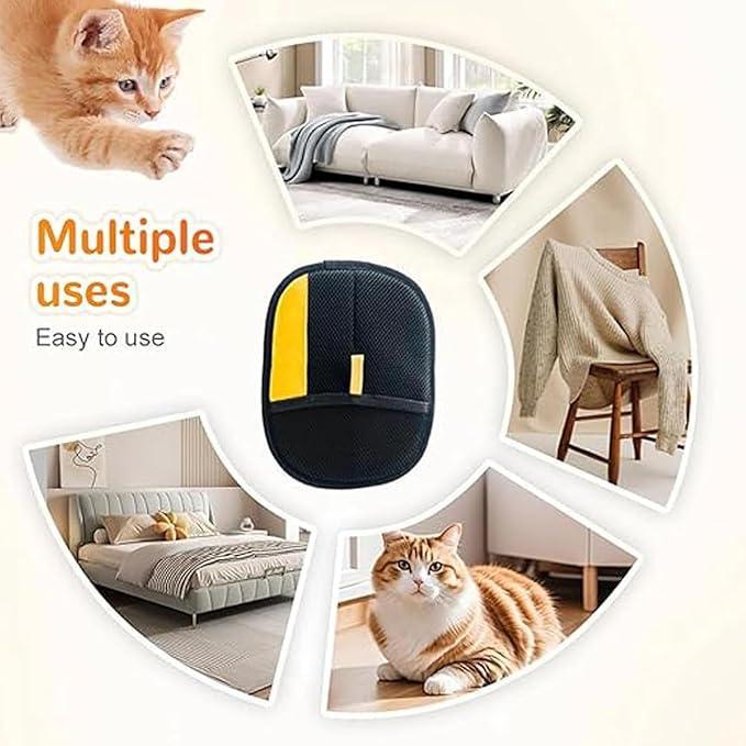 FurGlove being used on clothing to remove cat and dog hair